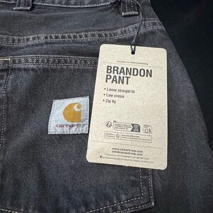 Carhartt Work in Progress Men's Brandon Straight Jeans in Black Stonewashed